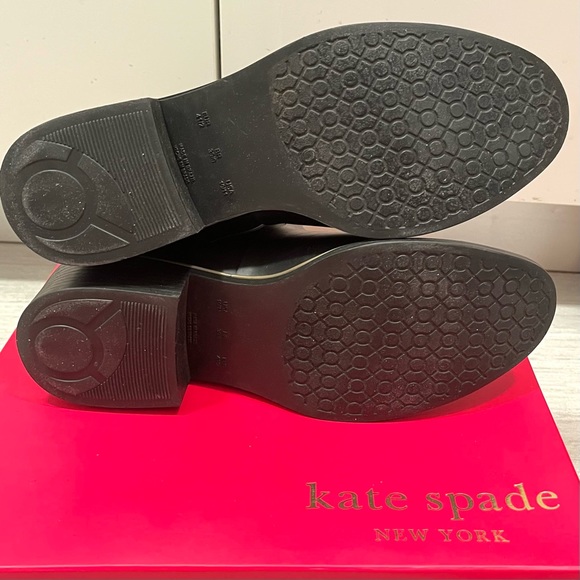 Kate Spade Chelsea-style Rain Booties with back bows and gold accents - Picture 5 of 5